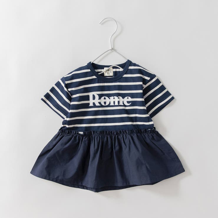 91:NB_ボーダー | 【DRC/WEB限定】異素材切替ロゴ半袖Tシャツ | ブランシェス