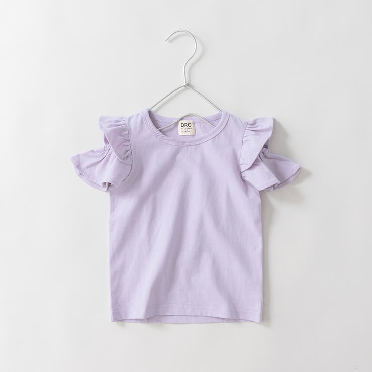 46:ラベンダー | 【DRC/WEB限定】肩あきフリル半袖Tシャツ | ブランシェス