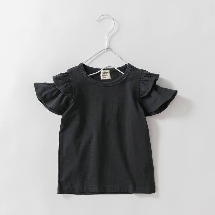 85:ブラック | 【DRC/WEB限定】肩あきフリル半袖Tシャツ | ブランシェス