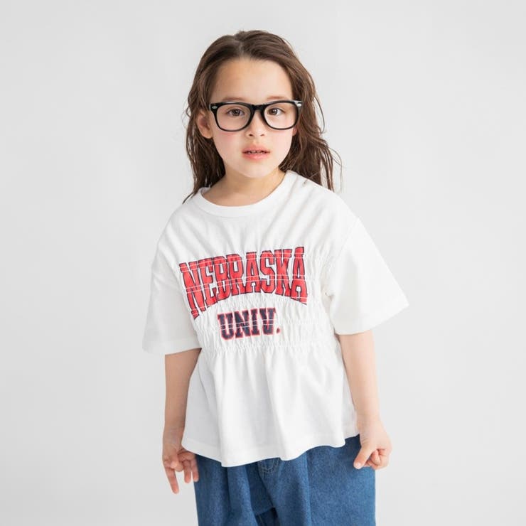 ホワイト | 【WEB限定/DRC】シャーリングロゴ半袖Tシャツ | ブランシェス