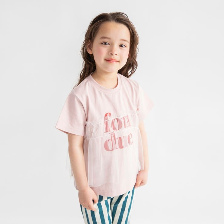 ピンク | 【WEB限定/DRC】チュールドッキング半袖Tシャツ | ブランシェス