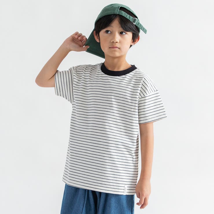 オフホワイト | 【WEB限定/DRC】無地・ボーダー半袖Tシャツ | ブランシェス