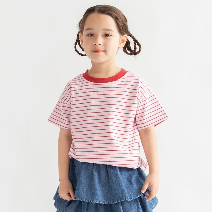 ライトピンク | 【WEB限定/DRC】無地・ボーダー半袖Tシャツ | ブランシェス