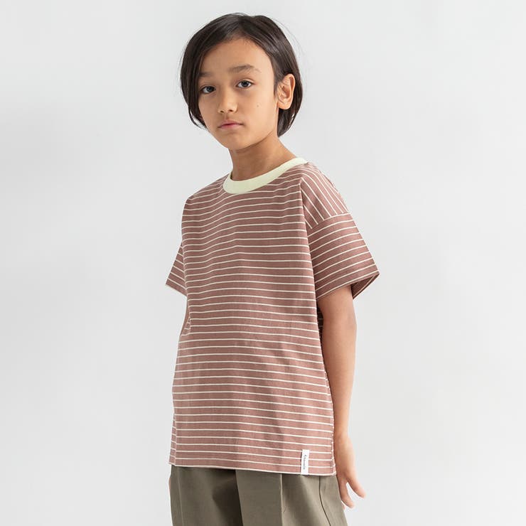 ブラウン | 【WEB限定/DRC】無地・ボーダー半袖Tシャツ | ブランシェス