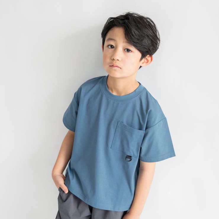 ブルーグレー | 【セットアップ可 アクティブテックス】吸水 速乾ポケット半袖Tシャツ | ブランシェス