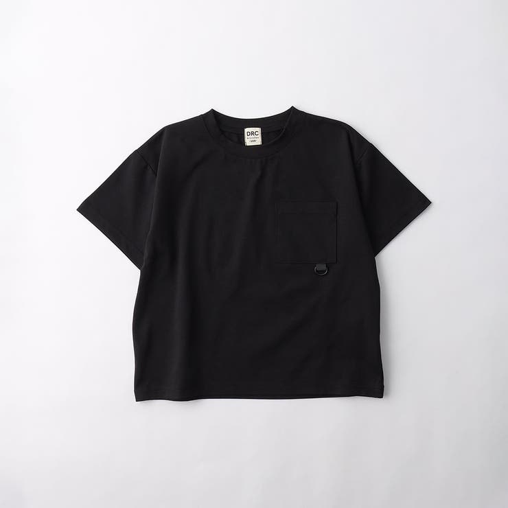 ブラック | 【セットアップ可 アクティブテックス】吸水 速乾ポケット半袖Tシャツ | ブランシェス