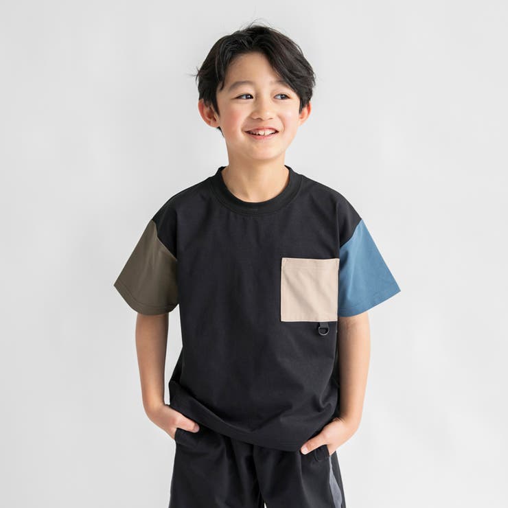 ミックス | 【セットアップ可 アクティブテックス】吸水 速乾ポケット半袖Tシャツ | ブランシェス