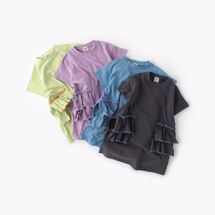 【WEB限定/DRC】配色メロウフリル半袖ワンピース | ブランシェス | 詳細画像2 