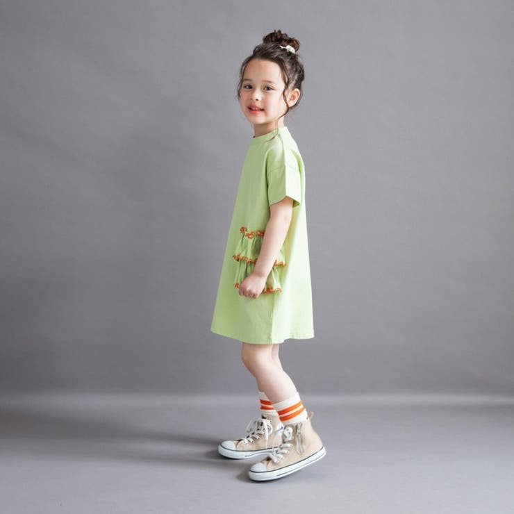 【WEB限定/DRC】配色メロウフリル半袖ワンピース | ブランシェス | 詳細画像6 