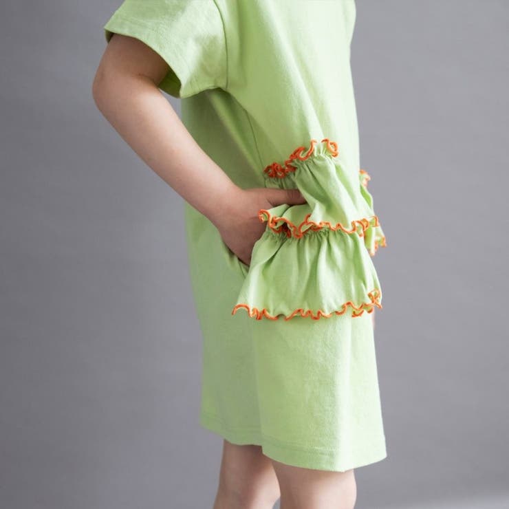 【WEB限定/DRC】配色メロウフリル半袖ワンピース | ブランシェス | 詳細画像8 