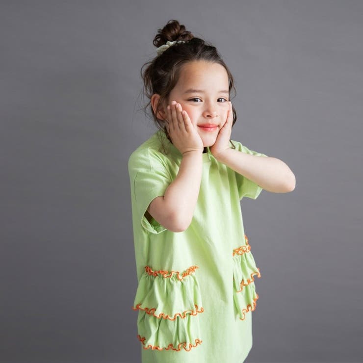 【WEB限定/DRC】配色メロウフリル半袖ワンピース | ブランシェス | 詳細画像9 