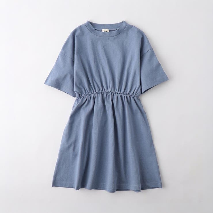 ブルーグレー | 【WEB限定/DRC】BACKロゴ切替半袖ワンピース | ブランシェス