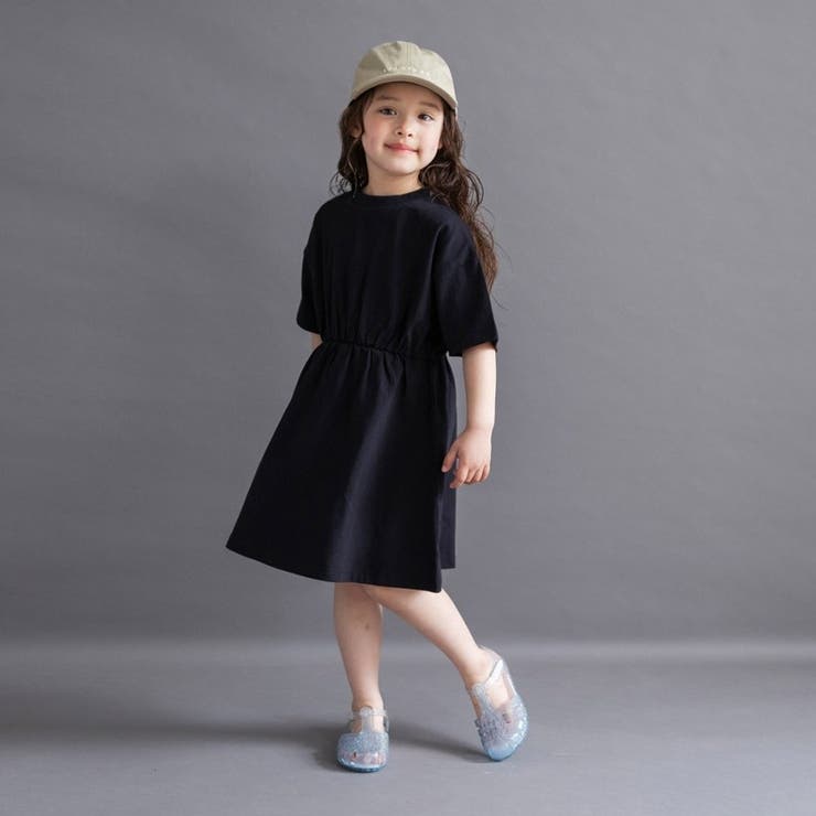 ブラック | 【WEB限定/DRC】BACKロゴ切替半袖ワンピース | ブランシェス