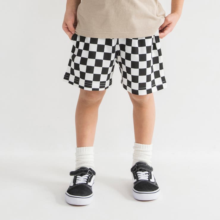 91:白_チェッカー | 【WEB限定 DRC】カラバリカット ハーフパンツ | ブランシェス