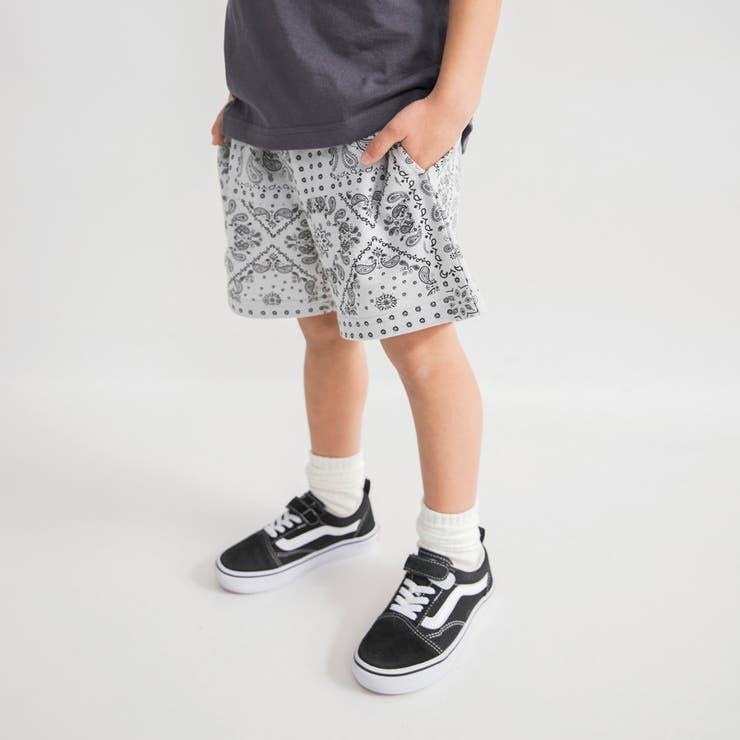 94:グレー_バンダナ柄 | 【WEB限定 DRC】カラバリカット ハーフパンツ | ブランシェス