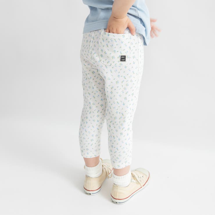 93:ホワイト_小花柄 | 【WEB限定 DRC】カットソー7分丈パンツ キッズ | ブランシェス