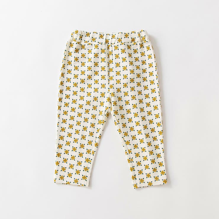 94:アイボリー_黄色小花柄 | 【WEB限定 DRC】カットソー7分丈パンツ キッズ | ブランシェス