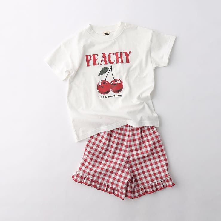 【WEB限定/DRC】ギンガムフリル半袖パジャマ | ブランシェス | 詳細画像14 