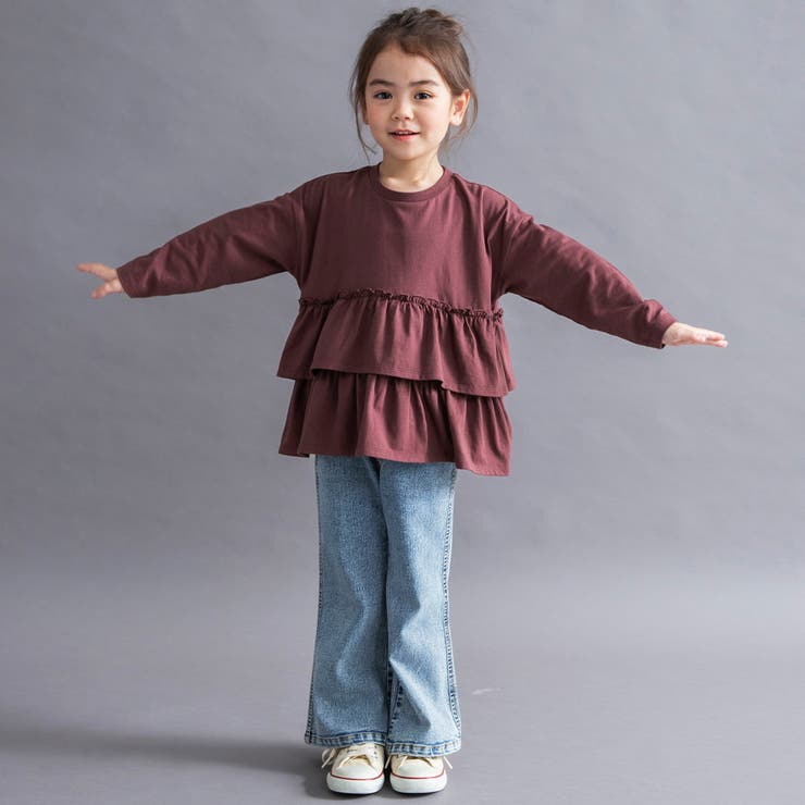 【WEB限定/DRC】2段フリル長袖Tシャツ トップス 通学 通園 150cm | ブランシェス | 詳細画像14 