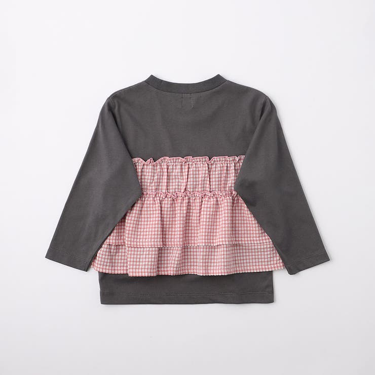 【WEB限定 DRC】チェックドッキング長袖Tシャツ フリル | ブランシェス | 詳細画像12 