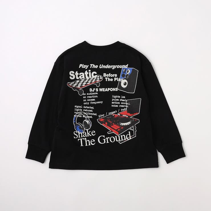 91:ブラック2 | 【WEB限定 DRC】アソートグラフィック長袖Tシャツ 通園 | ブランシェス
