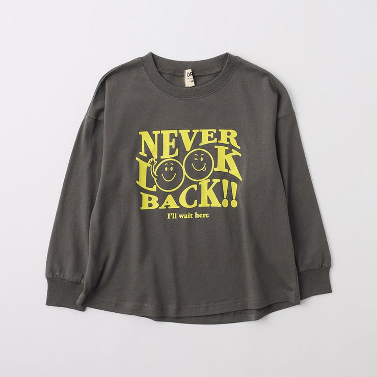 91:チャコールグレー2 | 【WEB限定 DRC】アソートグラフィックゆったり長袖Tシャツ 男女兼用 | ブランシェス