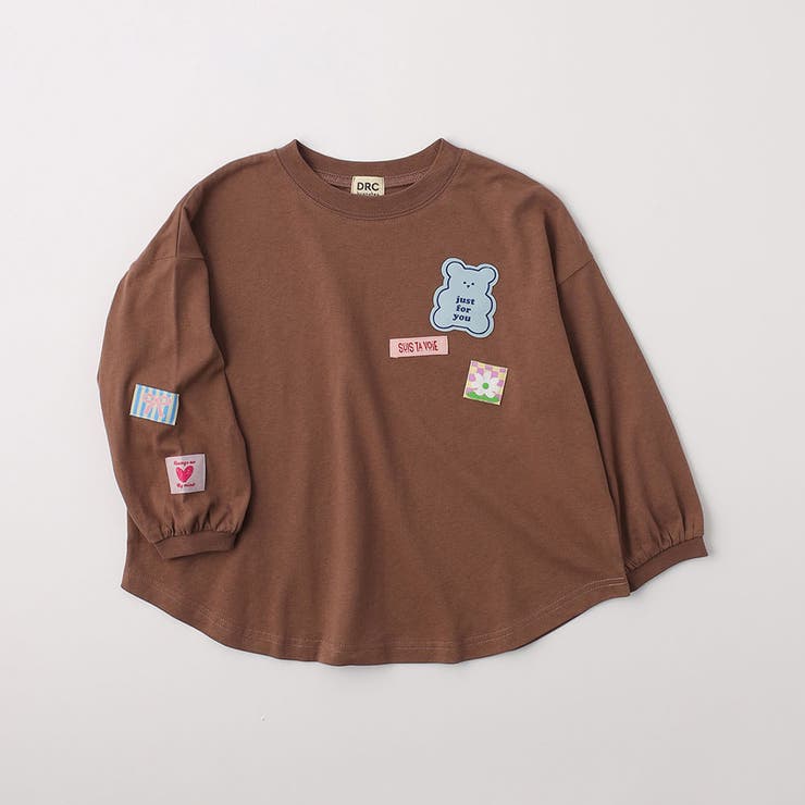 ブラウン | 【WEB限定/DRC】ワッペン長袖Tシャツ150cm ジュニア 通園 通学 | ブランシェス