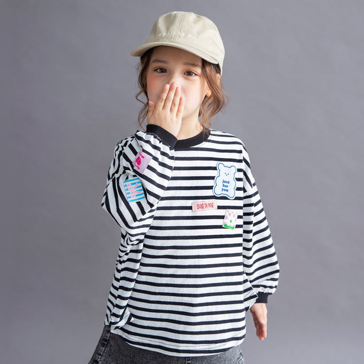 ボーダー | 【WEB限定/DRC】ワッペン長袖Tシャツ150cm ジュニア 通園 通学 | ブランシェス