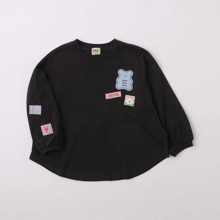 ブラック | 【WEB限定/DRC】ワッペン長袖Tシャツ150cm ジュニア 通園 通学 | ブランシェス