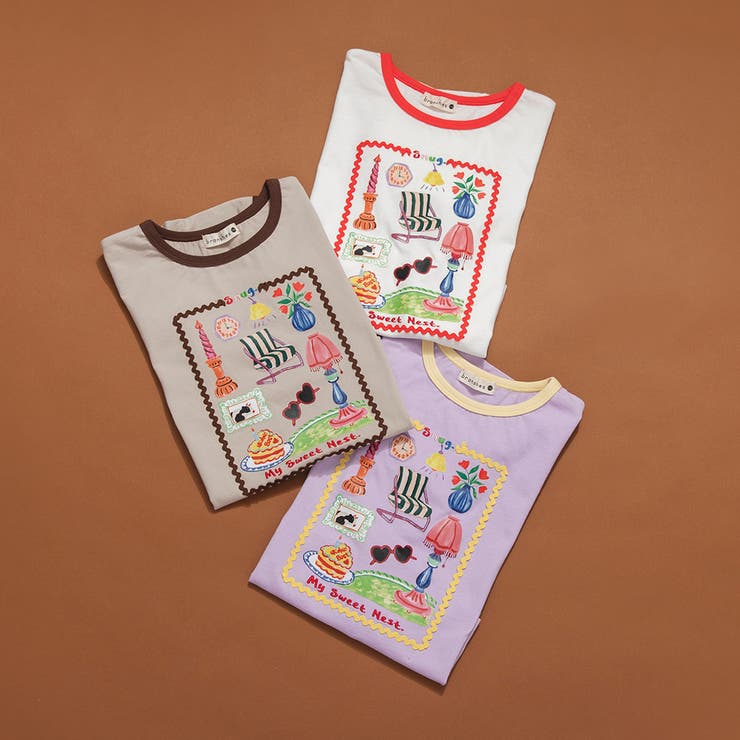 【WEB限定/りぃー×branshesコラボ】リンガー半袖Tシャツ | ブランシェス | 詳細画像8 