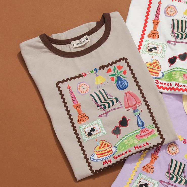 【WEB限定/りぃー×branshesコラボ】リンガー半袖Tシャツ | ブランシェス | 詳細画像9 