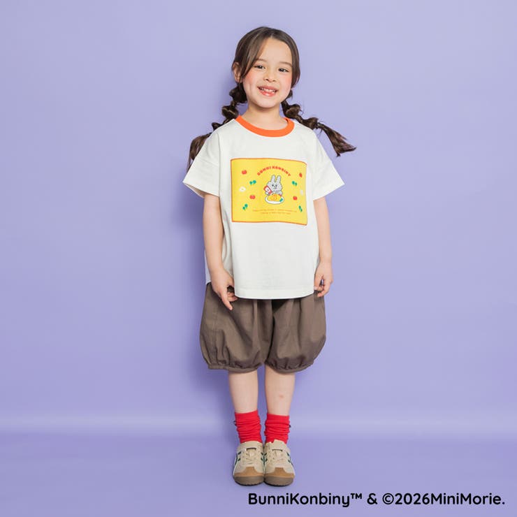 【WEB限定/BUNNI KONBINY】アップリケリンガー半袖Tシャツ | ブランシェス | 詳細画像14 