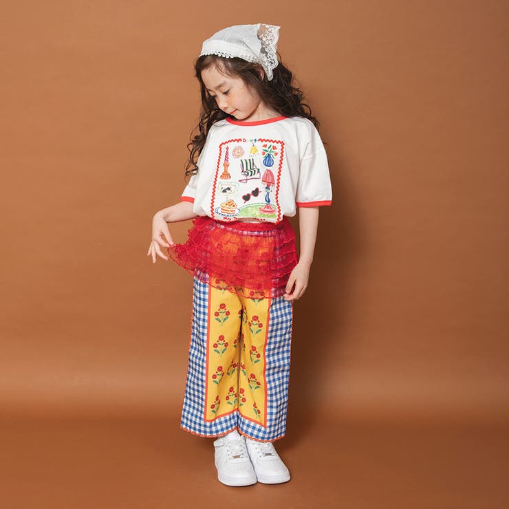 【WEB限定/りぃー×branshesコラボ】柄ワイドロングパンツ | ブランシェス | 詳細画像11 
