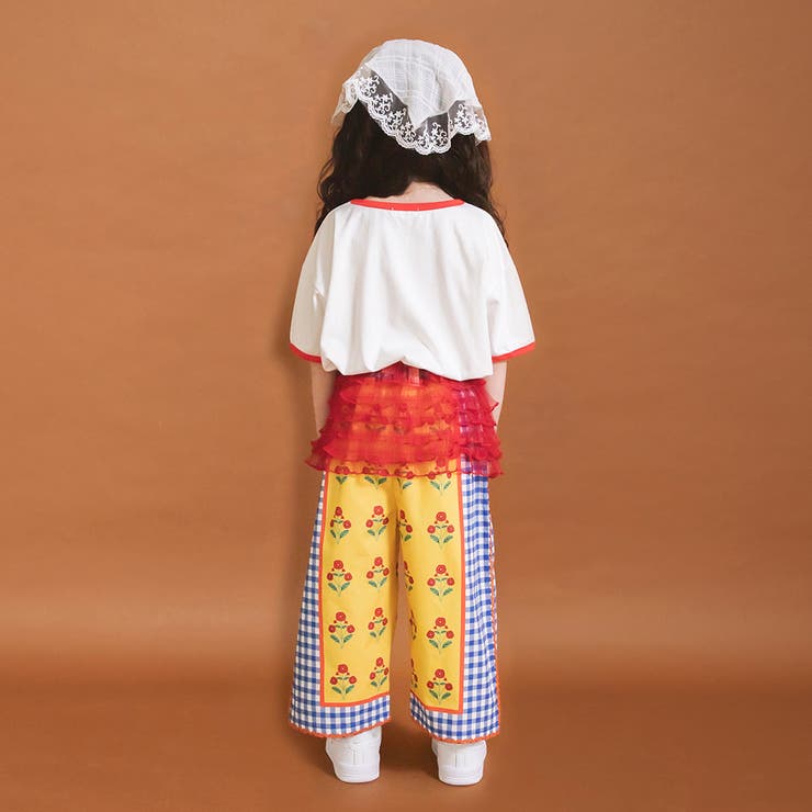 【WEB限定/りぃー×branshesコラボ】柄ワイドロングパンツ | ブランシェス | 詳細画像13 