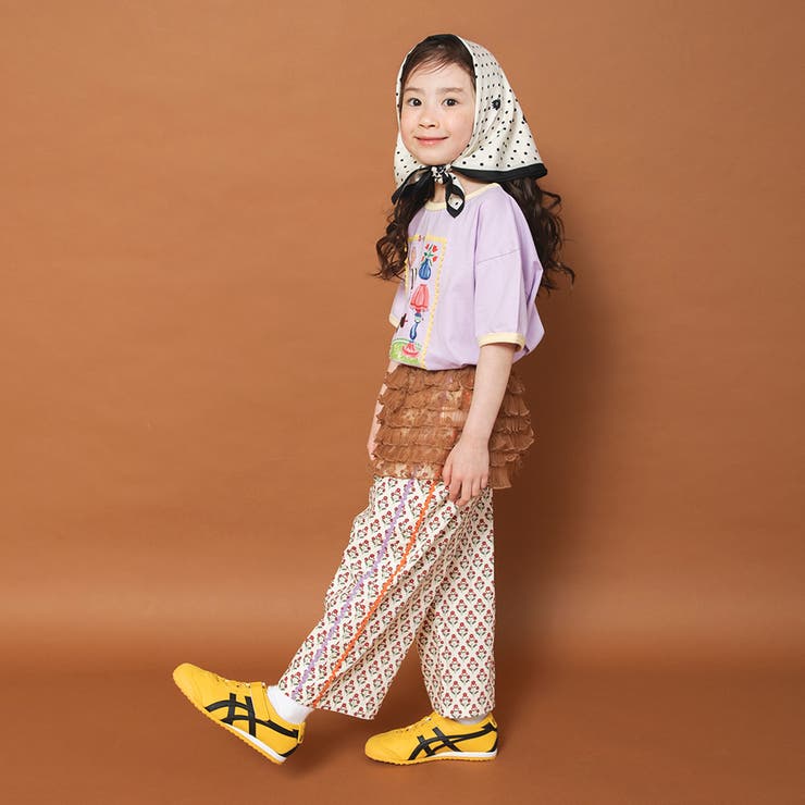 【WEB限定/りぃー×branshesコラボ】柄ワイドロングパンツ | ブランシェス | 詳細画像5 