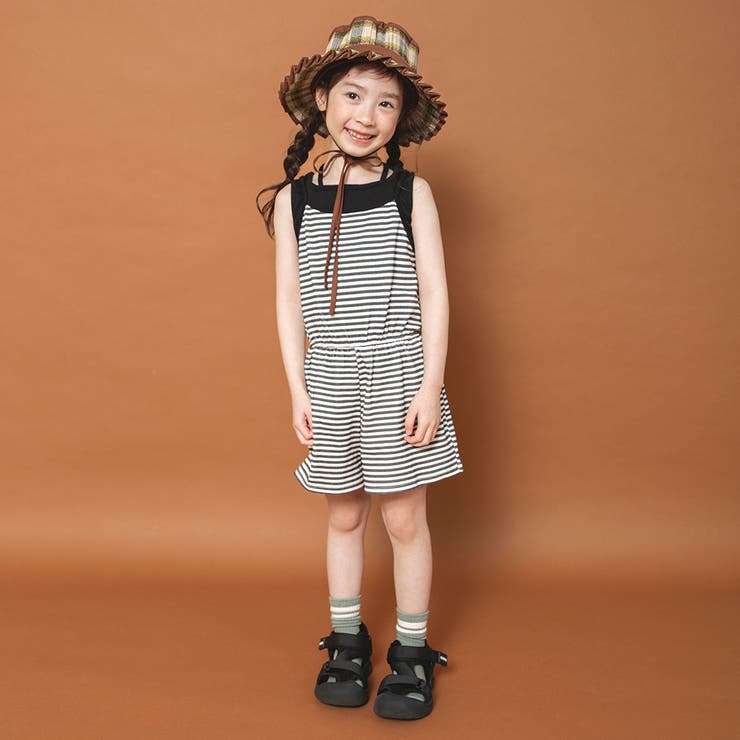 【WEB限定/りぃー×branshesコラボ】ボーダーキャミサロペット | ブランシェス | 詳細画像13 