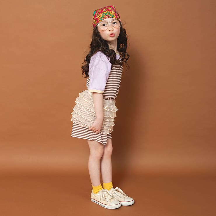 【WEB限定/りぃー×branshesコラボ】ボーダーキャミサロペット | ブランシェス | 詳細画像6 