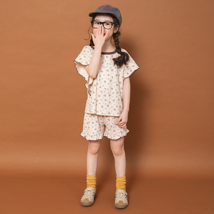 【WEB限定/りぃー×branshesコラボ】小花柄ワッフルセットアップ | ブランシェス | 詳細画像14 