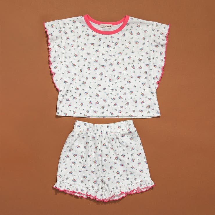 【WEB限定/りぃー×branshesコラボ】小花柄ワッフルセットアップ | ブランシェス | 詳細画像2 