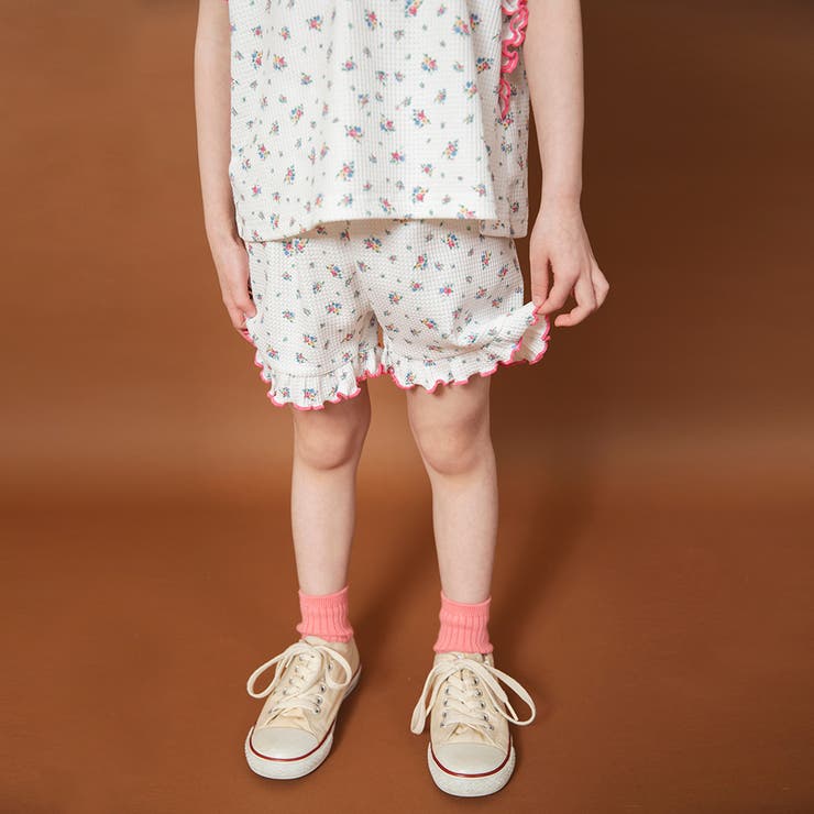 【WEB限定/りぃー×branshesコラボ】小花柄ワッフルセットアップ | ブランシェス | 詳細画像7 