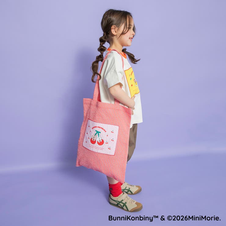 【WEB限定/BUNNI KONBINY】アップリケギンガムトートバッグ | ブランシェス | 詳細画像18 