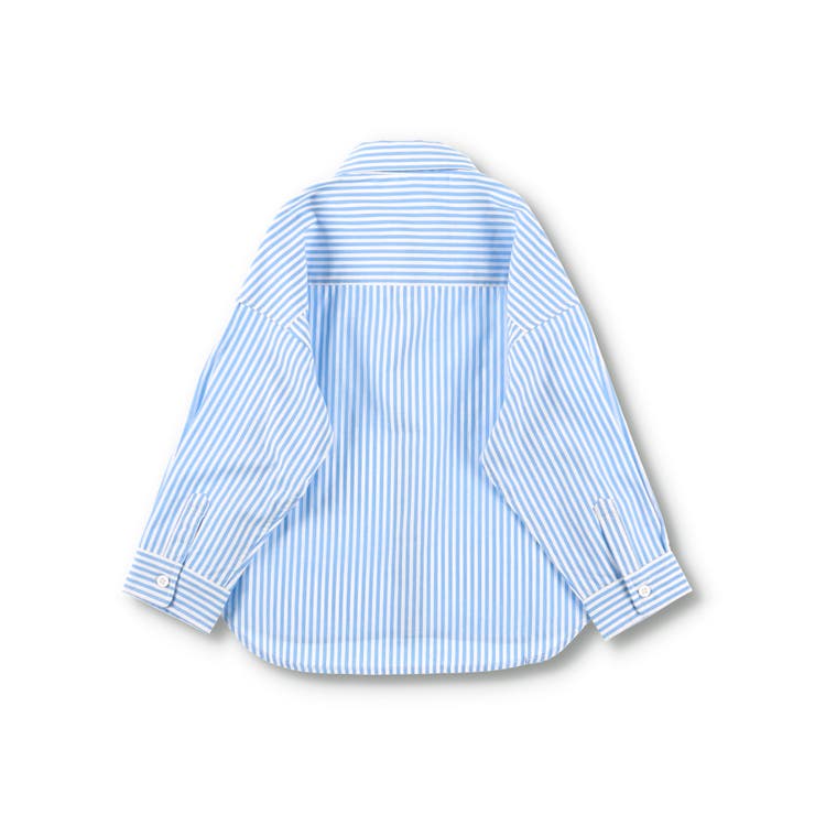【新品同様¥47,300】ebureブランデーストライプリボンシャツ ブルー38 新品同様¥47,300】ebureブランデーストライプリボンシャツ