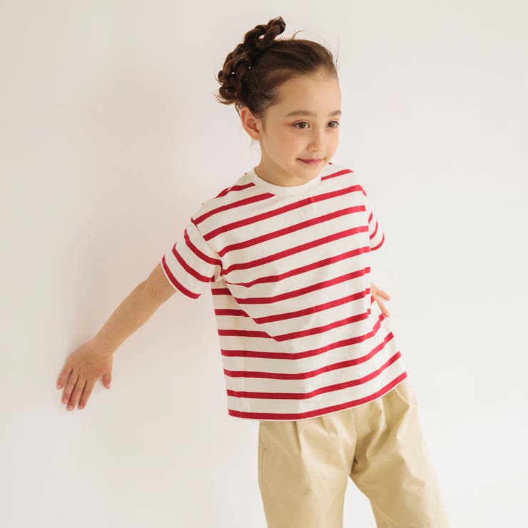 92:赤ボーダー | 【Ou? by EDWIN】ビッグシルエットTシャツ | ブランシェス