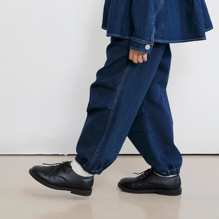ネイビーブルー | 【Ou? by EDWIN】デニムパラシュートパンツ | ブランシェス