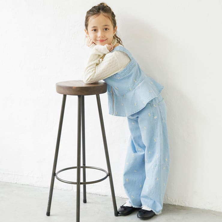 サックス | 【Ou? by EDWIN】デニムカーブパンツ | ブランシェス