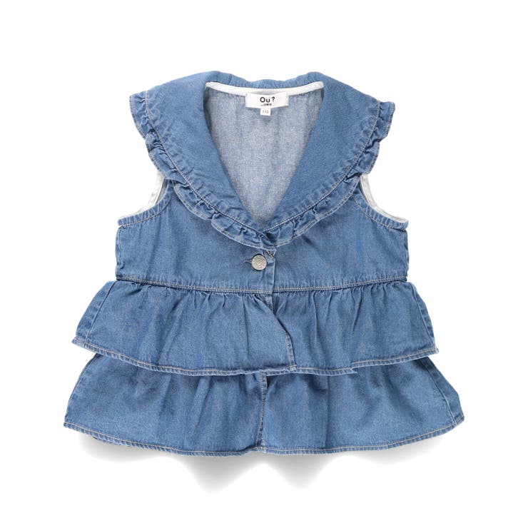 【Ou? by EDWIN】フリルデニムベスト 春 トップス | ブランシェス | 詳細画像2 
