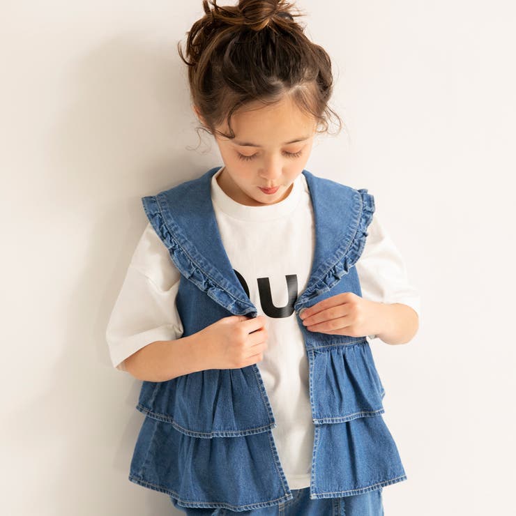 【Ou? by EDWIN】フリルデニムベスト 春 トップス | ブランシェス | 詳細画像6 
