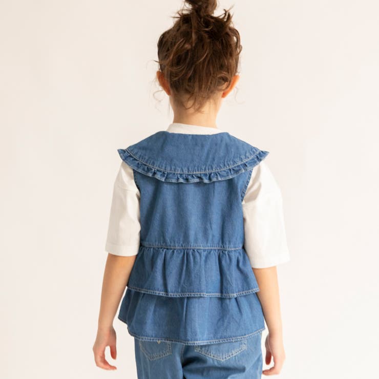 【Ou? by EDWIN】フリルデニムベスト 春 トップス | ブランシェス | 詳細画像7 