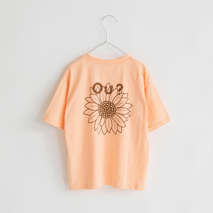オレンジ | 【Ou? by EDWIN】綿100% バックプリント半袖Tシャツ | ブランシェス