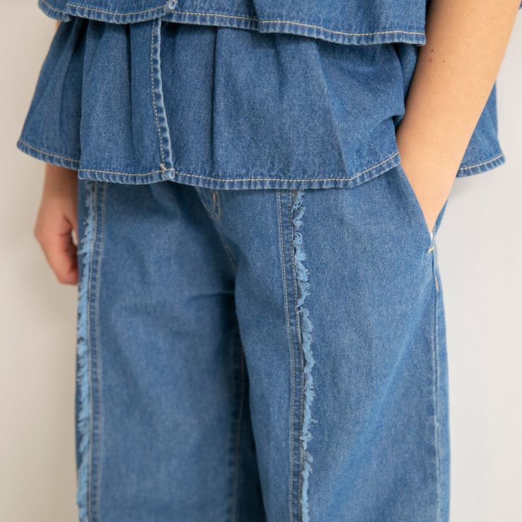 【Ou? by EDWIN】デニムフリンジイージーパンツ | ブランシェス | 詳細画像14 
